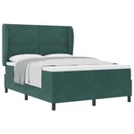 vidaXL Lit à ressorts avec matelas Vert foncé 190 x 140 cm Polyester