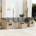 vidaXL Salon de jardin avec coussins 8 Pièces beige résine tressée