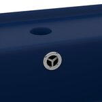 vidaXL Lavabo carré à trop-plein Bleu foncé mat 41x41 cm Céramique