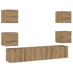 vidaXL Meubles TV muraux 6 Pièces chêne artisanal bois d'ingénierie