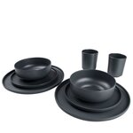 Bo-Camp Vaisselle 16 Pièces Patom mélamine anthracite