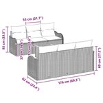 vidaXL Ensemble de canapé de jardin gris 7 Pièces Gris Moyenne