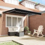 vidaXL Cadre d'auvent Noir 350 x 250 cm Polyester avec revêtement PU