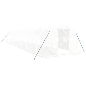 vidaXL Serre avec cadre en acier blanc 42 m² 14x3x2 m