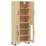 vidaXL Buffet haut Chêne sonoma 69 5x34x180 cm Bois d'ingénierie