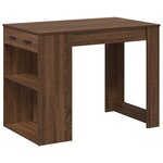 vidaXL Bureau avec tiroir et étagère chêne marron bois d'ingénierie