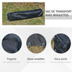 Tonnelle barnum de jardin pop-up pliant 3 96l x 3 96l x 2 68h m acier polyester sac transport à roulettes gris