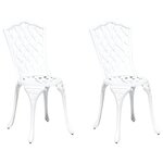 vidaXL Chaise de jardin 2 Pièces Blanc 55 x 56 5 x 91cm Aluminium