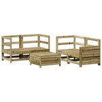 vidaXL Salon de jardin 5 Pièces bois de pin imprégné