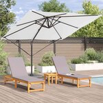 vidaXL Parasol Roma Beige 286 x 285 x 265 cm Polyester  Aluminium