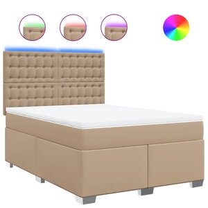 vidaXL Sommier à lattes de lit avec matelas Cappuccino 140x190 cm