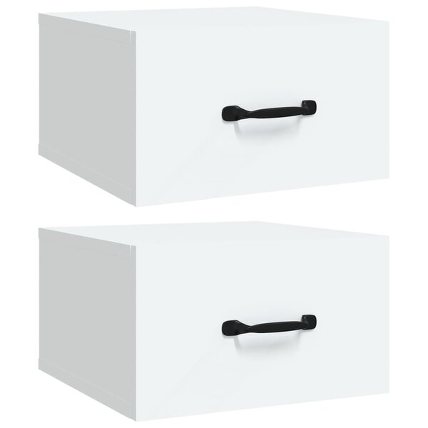 vidaXL Tables de chevet murales 2 Pièces blanc 35x35x20 cm