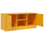 vidaXL Meuble TV jaune moutarde 99x39x44 cm acier