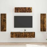 vidaXL Meuble TV 5 Pièces Chêne fumé