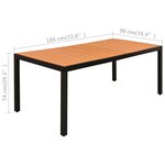 vidaXL Ensemble à manger de jardin 9 Pièces noir et marron