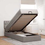 vidaXL Lit ottoman avec matelas taupe 100x200 cm tissu