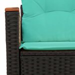 vidaXL Canapé de jardin avec coussins 2 places en résine tressée noire