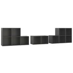 vidaXL Ensemble de meubles TV 8 Pièces Gris Bois d'ingénierie