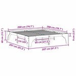 vidaXL Cadre de lit surélevé Blanc 200 x 200 cm Bois massif en pin