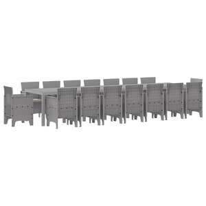 vidaXL Ensemble de salle à manger pour jardin 17 Pièces Gris clair