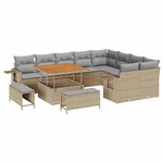 vidaXL Ensemble de canapé de jardin 12 Pièces Beige et Gris clair