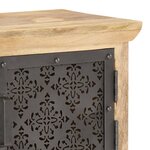 vidaXL Meuble TV avec portes en acier 120x30x40 cm Bois de manguier