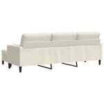 vidaXL Canapé à 3 places avec repose-pieds Crème 210 cm Velours