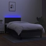 vidaXL Sommier à lattes de lit avec matelas et LED Noir 80x200cm Tissu