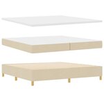 vidaXL Lit à ressort LED avec matelas Crème 200 x 200 cm tissu
