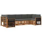 vidaXL Ensemble de canapé d'angle 6 Pièces Naturel et Anthracite