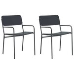 vidaXL Chaises de jardin 2 Pièces Anthracite 51 x 55 x 81 cm Acier