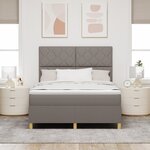 vidaXL Lit à sommier avec matelas taupe 160x200 cm en tissu