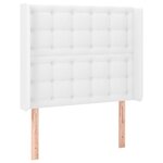 vidaXL Sommier à lattes de lit matelas LED Blanc 80x200cm Similicuir
