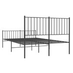 vidaXL Cadre de lit métal sans matelas avec pied de lit noir 120x190cm