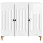 vidaXL Buffet Blanc brillant 89 x 34 5 x 80 cm Bois d'ingénierie