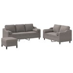vidaXL Ensemble de canapés 3 Pièces avec coussins taupe tissu