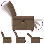 vidaXL Fauteuil inclinable de massage électrique marron tissu