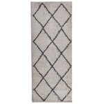 vidaXL Tapis shaggy à poils longs moderne beige anthracite 80x200 cm