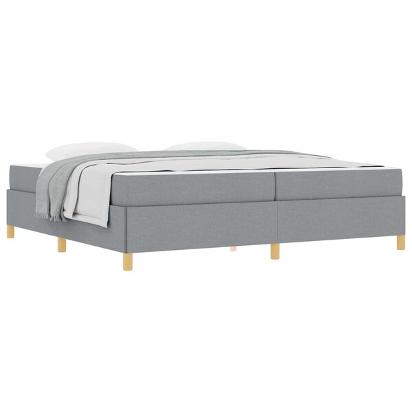 vidaXL Cadre de lit avec matelas Gris clair 200 x 200 cm tissu