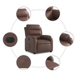 vidaXL Fauteuil inclinable électrique Marron Similicuir