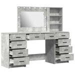vidaXL Table de Toilette 3 Pièces Gris 40 x 41 x 135 cm Bois d'ingénierie
