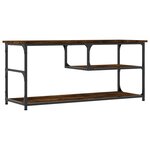 vidaXL Meuble TV chêne fumé 103x38x46 5 cm bois d'ingénierie et acier