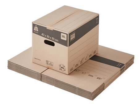 Lot de 20 cartons de déménagement 36l - 40x30x30 cm - made in france - 70  fsc certifé - pack & move