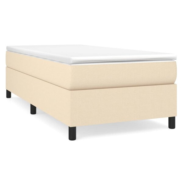 vidaXL Sommier à lattes de lit avec matelas Crème 100x200 cm Tissu