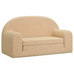 vidaXL Canapé-lit pour enfants 2 places crème peluche douce