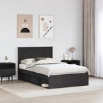 vidaXL Cadre de lit Noir 120 x 200 cm Bois de pin massif