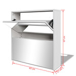 vidaXL Meuble à chaussures 2 étages avec miroir 63x17x67 cm Blanc