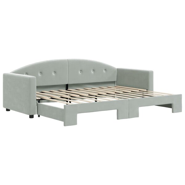 vidaXL Lit de jour avec gigogne sans matelas gris clair 80x200 cm