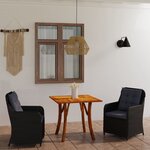 vidaXL Ensemble de salle à manger de jardin 3 Pièces Noir