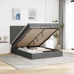 VidaXL Cadre de lit ottoman avec matelas gris foncé 140x200 cm tissu